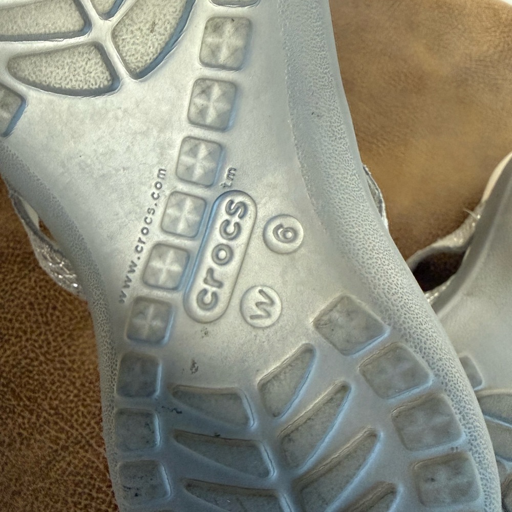 CROCS Silver Women's Capri Flip Flops - Picture 6 of 8